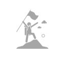 Symbol Bergsteiger verdeutlichzt dass die Rucksaecke von FUCHS und REBELL sehr komfortabel und rueckenschonend sind