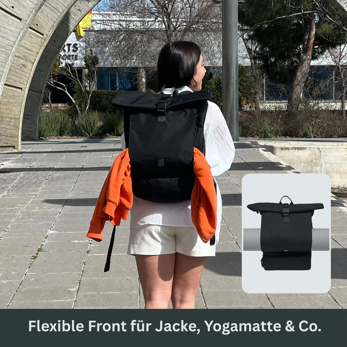 EDDIE - Rolltop Rucksack inkl. Regenschutz