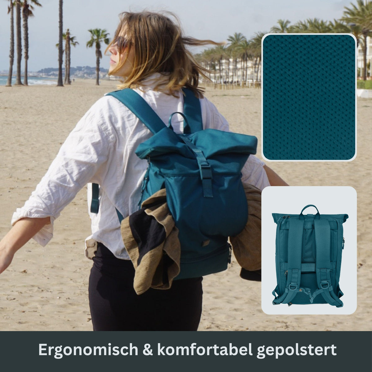 EDDIE - Rolltop Rucksack inkl. Regenschutz
