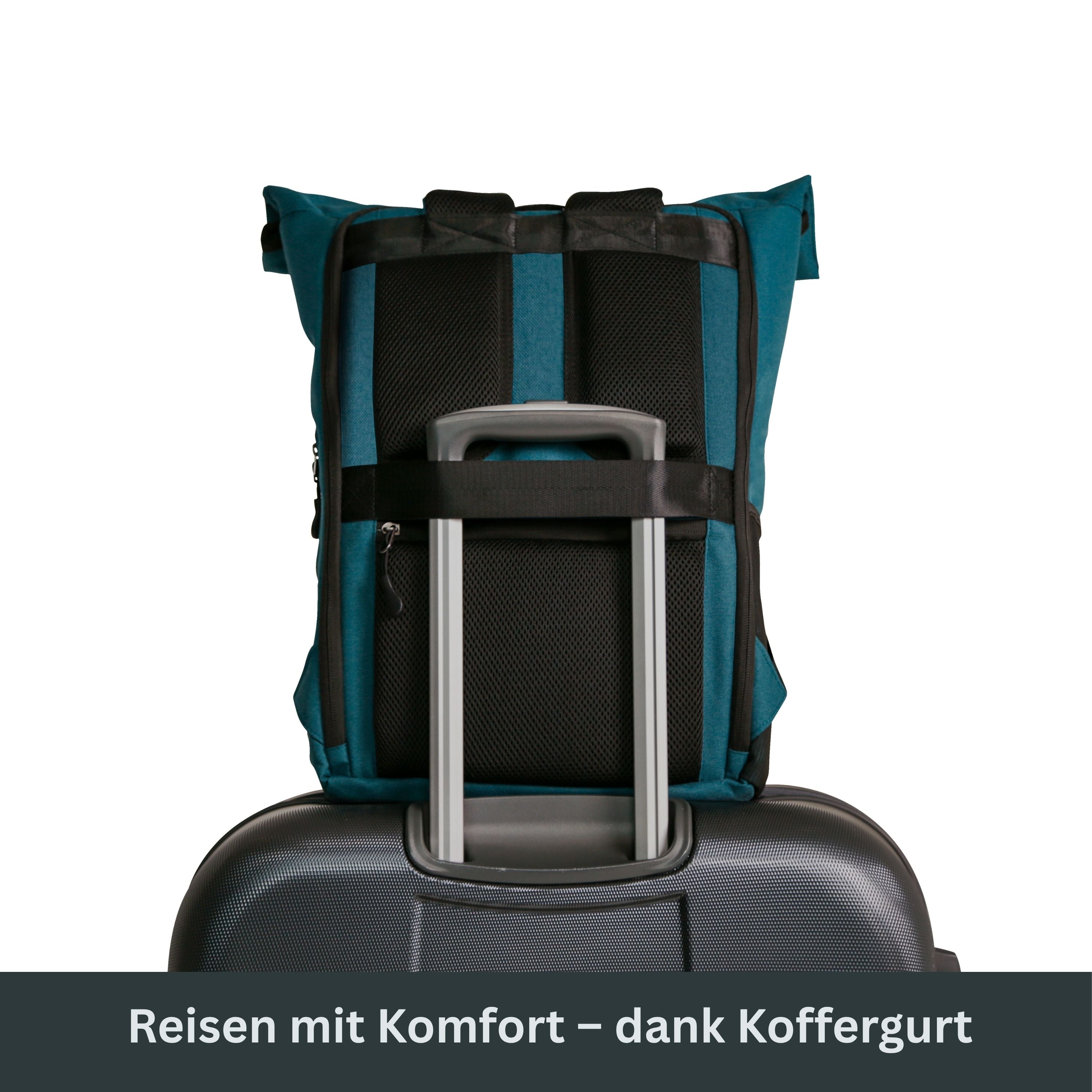 PIET - Rolltop Rucksack | Petrolblau