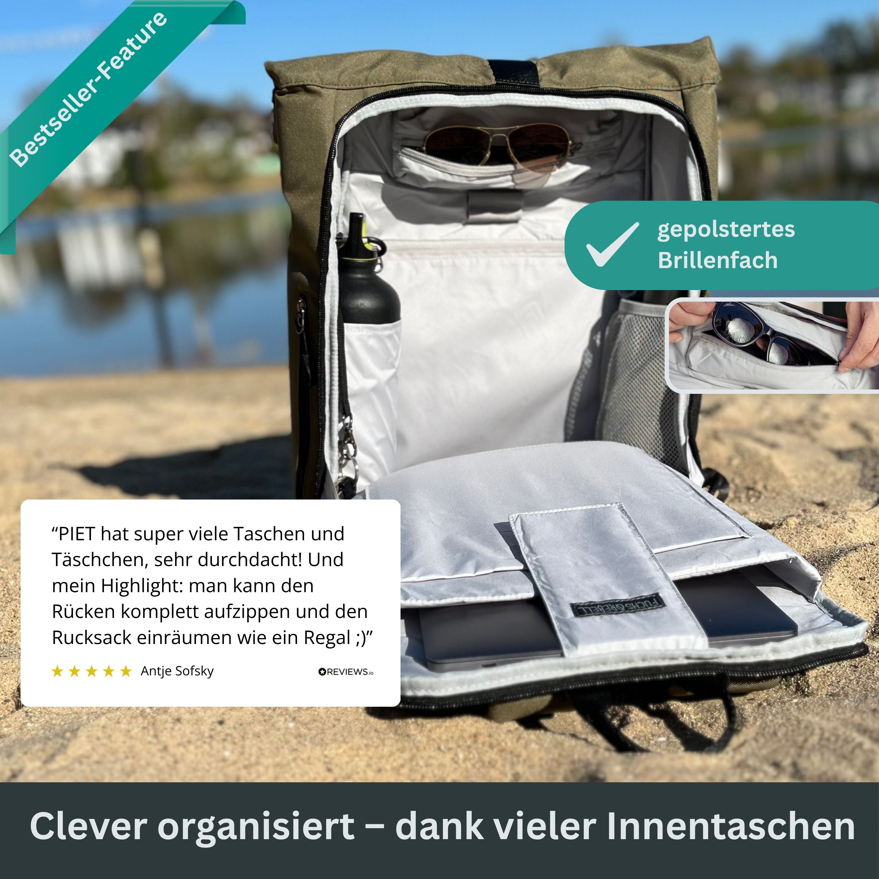 PIET - Rolltop Rucksack | Grün