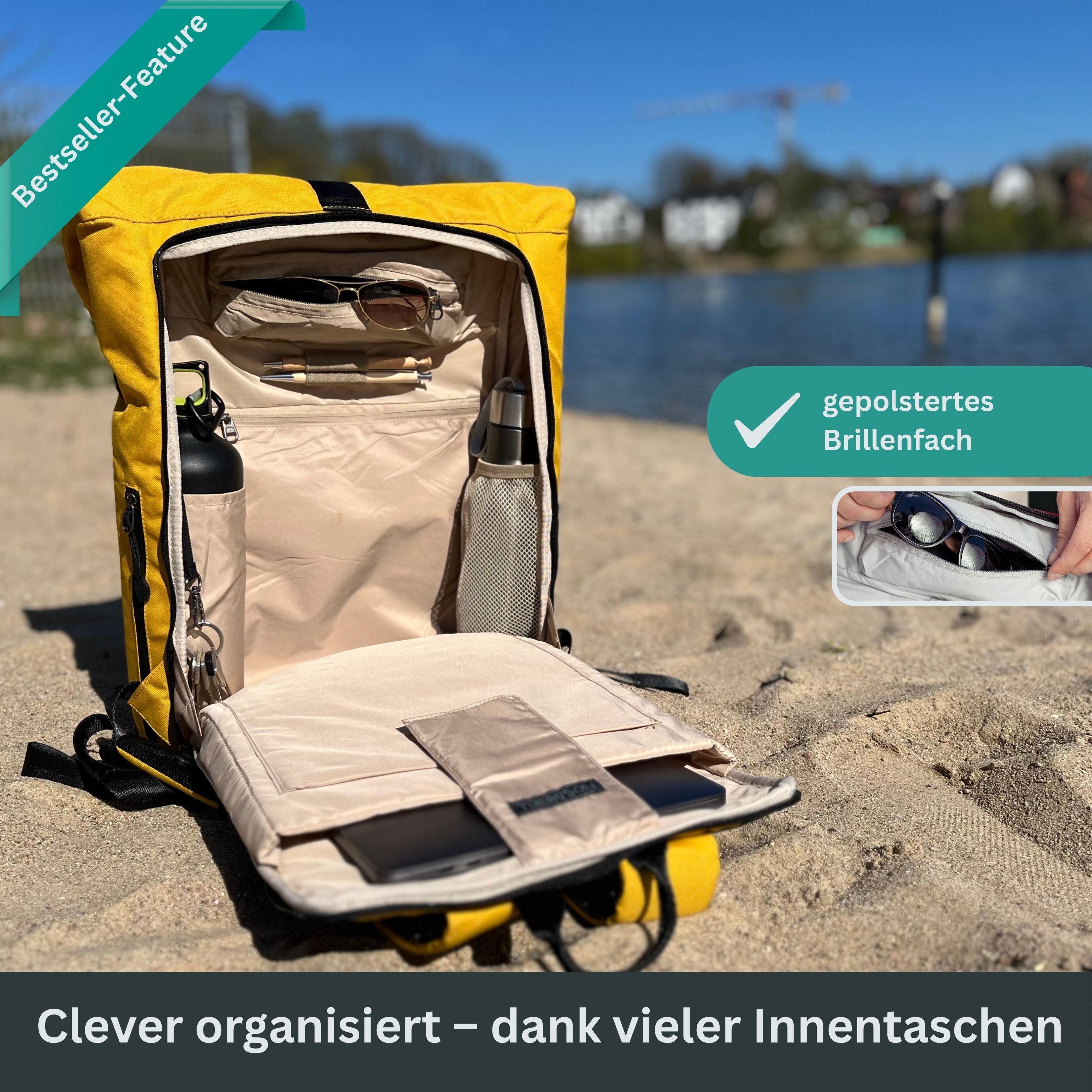 PIET - Rolltop Rucksack | Senfgelb