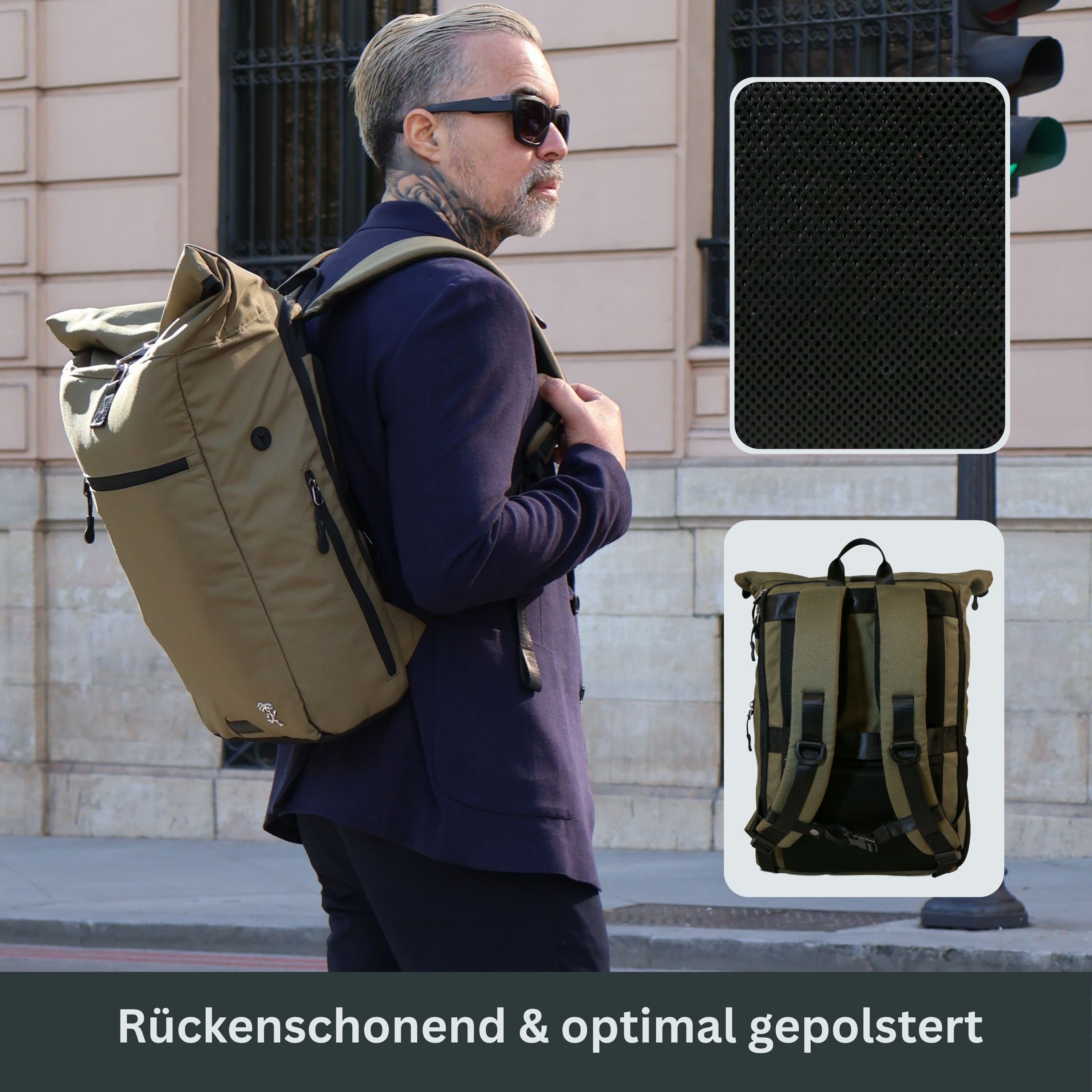 PIET - Rolltop Rucksack | Grün