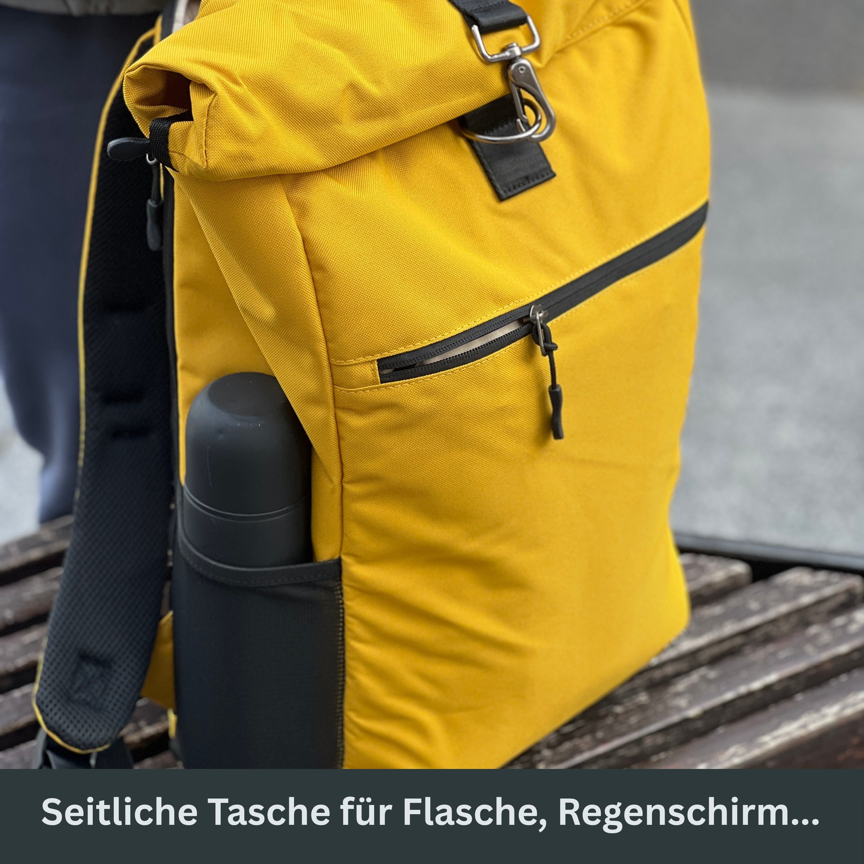 PIET - Rolltop Rucksack | Senfgelb