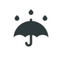 Symbol Regenschirm mit Regentropfen