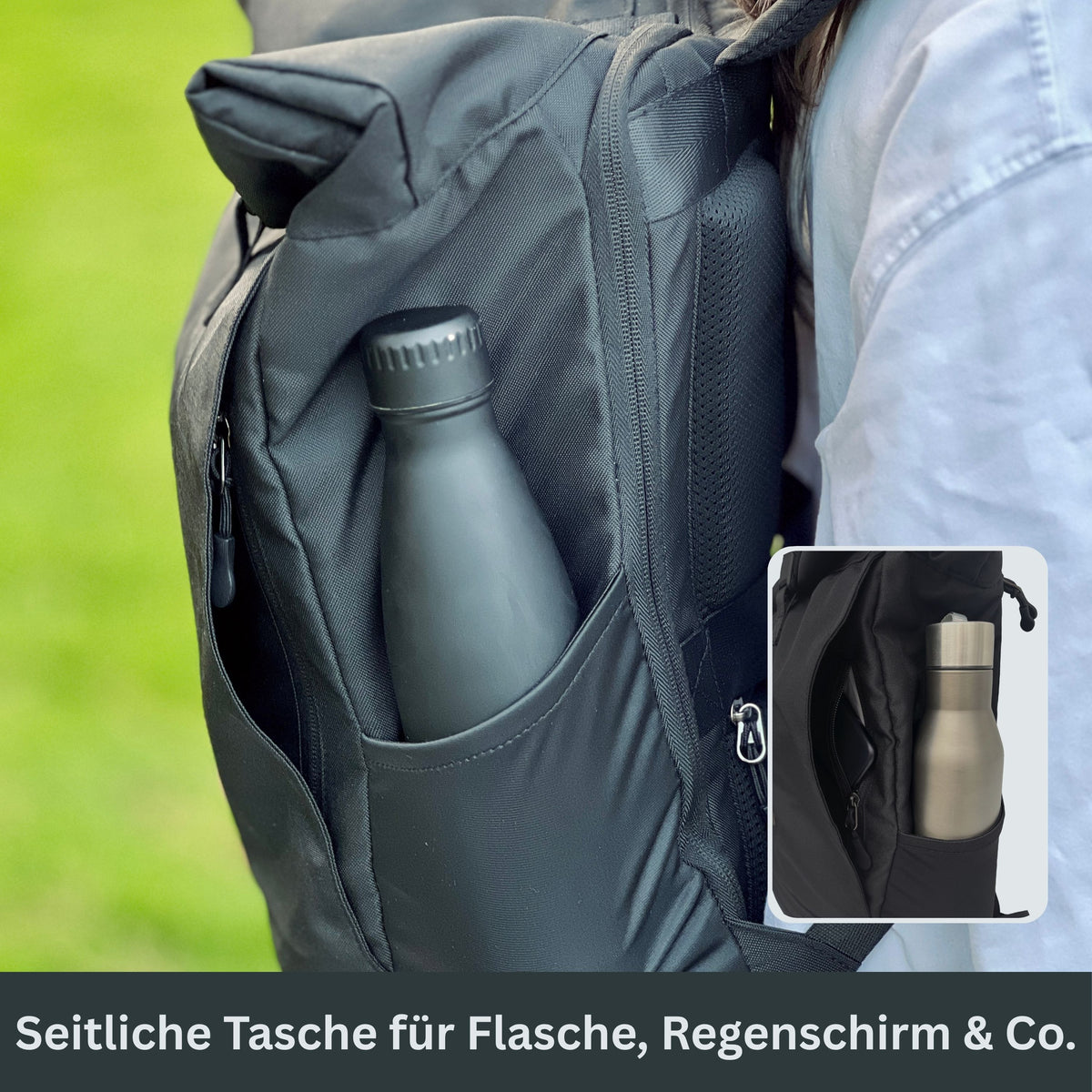 EDDIE - Rolltop Rucksack inkl. Regenschutz