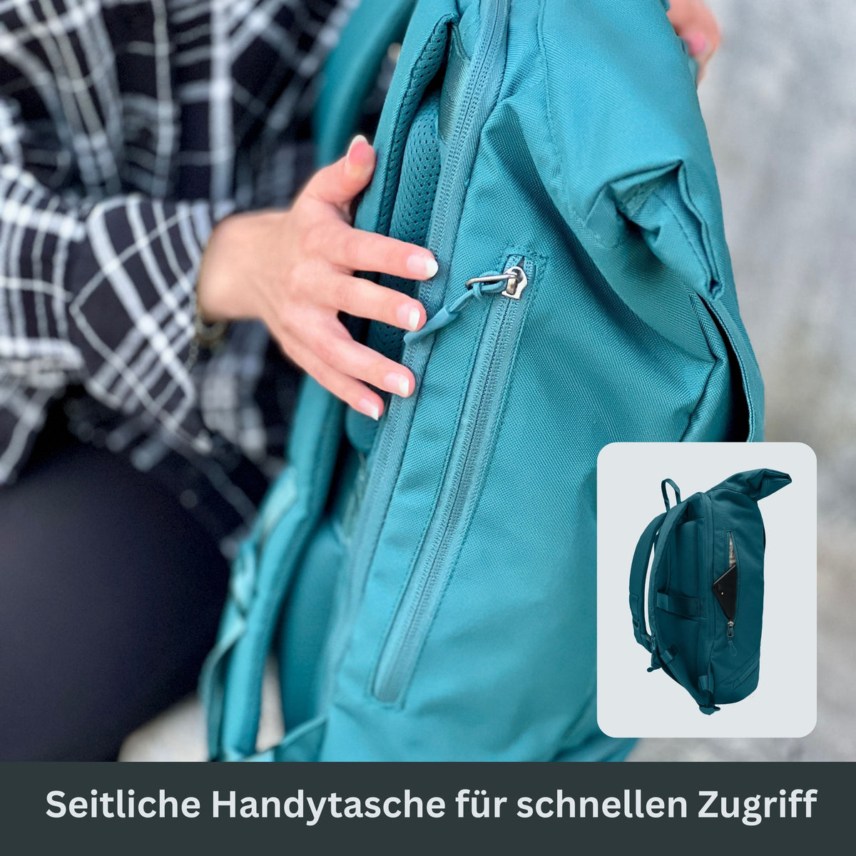EDDIE - Rolltop Rucksack inkl. Regenschutz