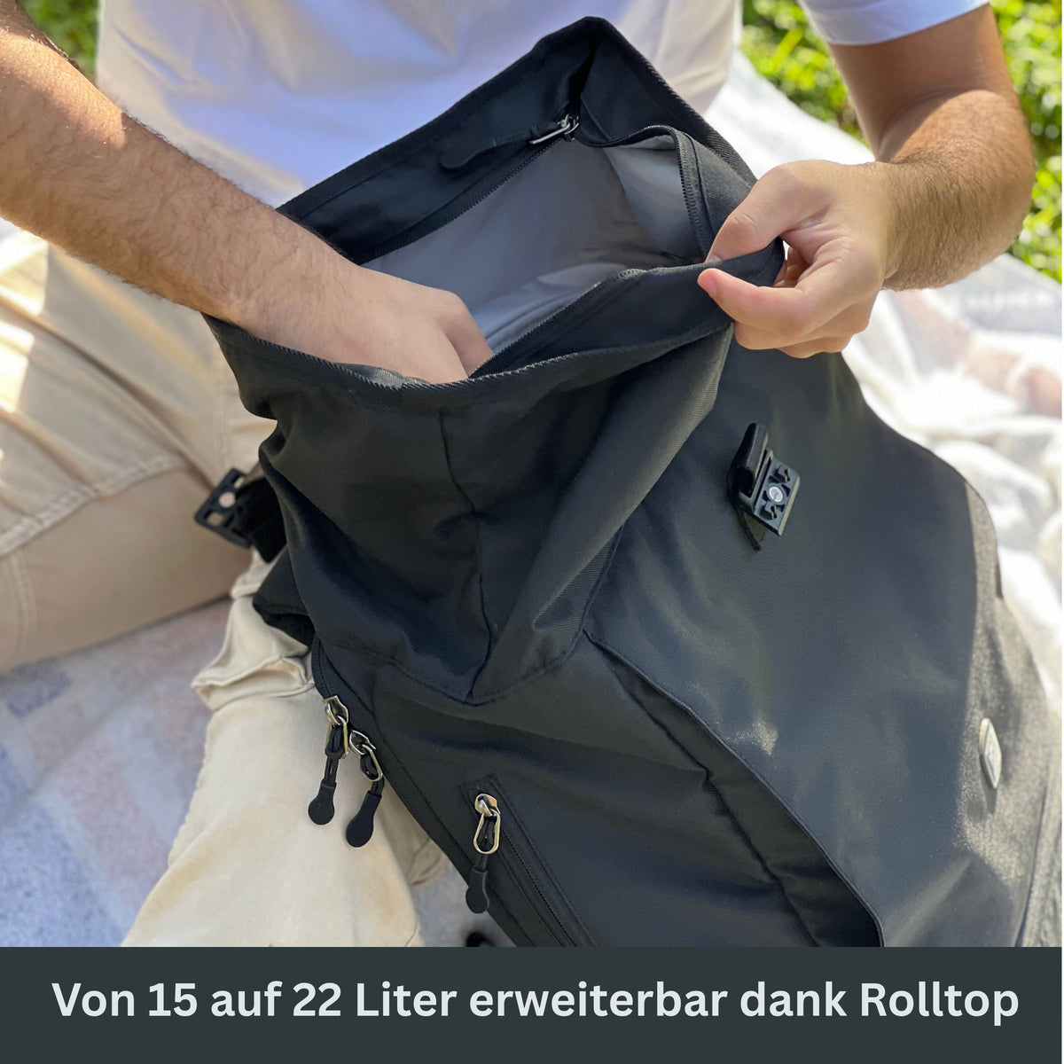 EDDIE - Rolltop Rucksack inkl. Regenschutz