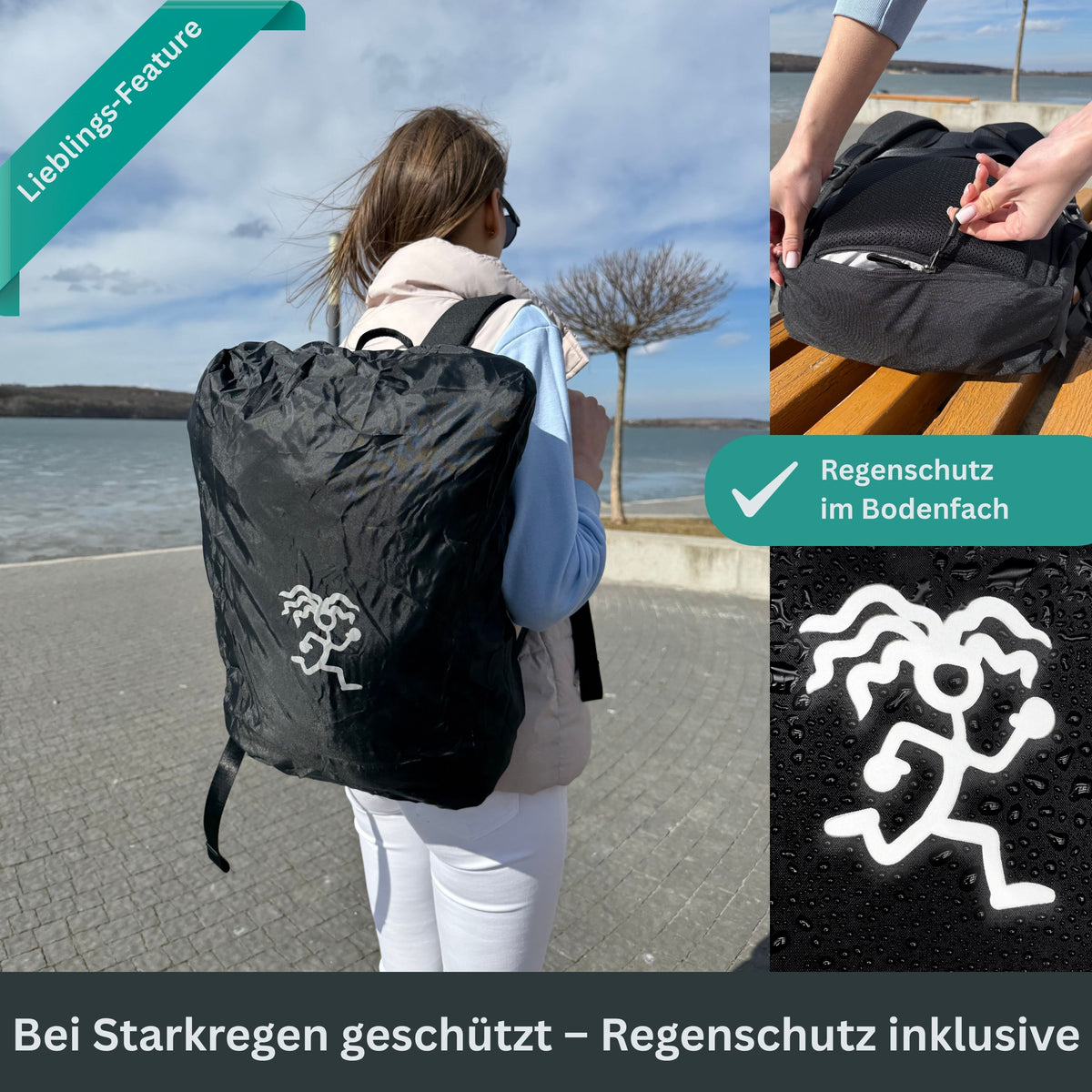EDDIE - Rolltop Rucksack inkl. Regenschutz
