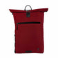 Vorderansicht des roten FUCHS und REBELL PIET Rolltop Rucksacks