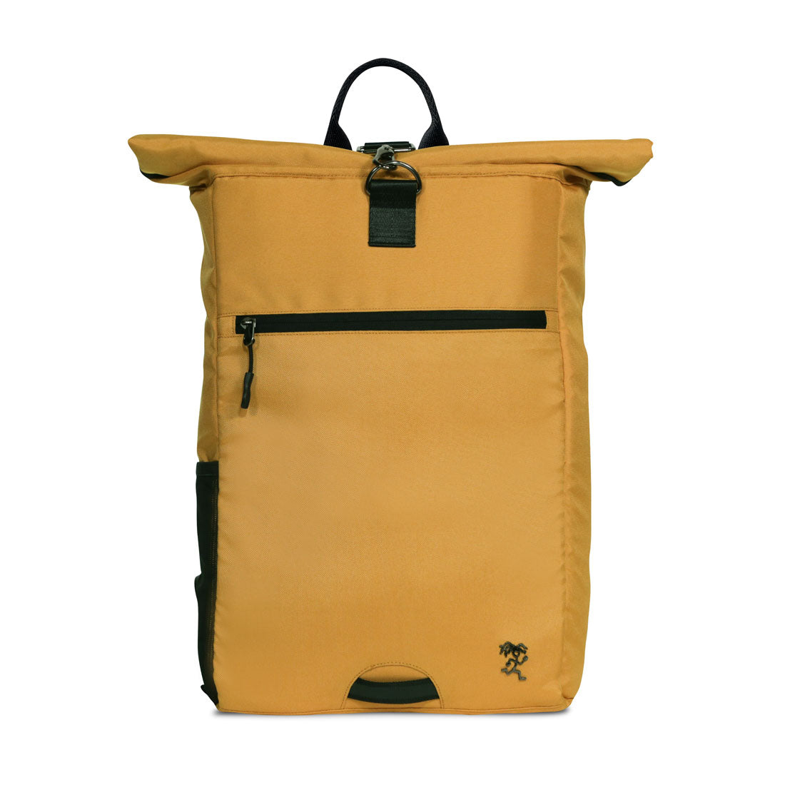 Vorderansicht des senfgelben FUCHS und REBELL PIET Rolltop Rucksacks